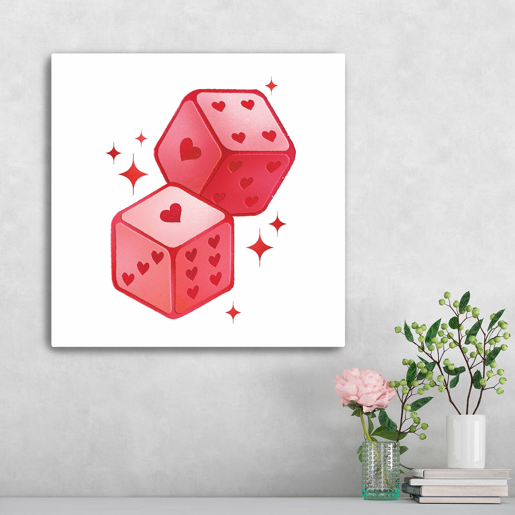 Heart Dice Canvas Giclée Art